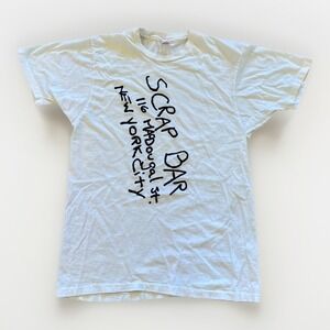 Vintage Scrap Bar Shirt Mens L New York Punk Hardcore Rock 80s Hanes White